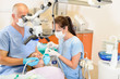 Woman at dentist surgery have treatment