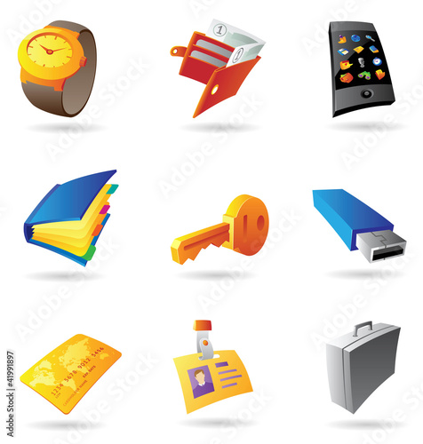 Vektor: Icons for personal items Icons for personal items
