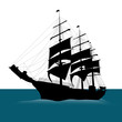 Illustration: Old sailing ship silhouette Old sailing ship silhouette