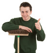Gardener with a thumbs up sign