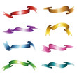 Set of a eight ribbons different colors