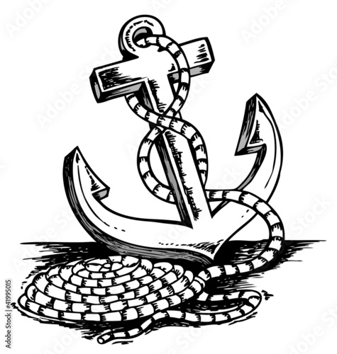 Vektor: Anchor theme drawing Anchor theme drawing