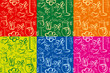 Wine and flowers seamless patterns