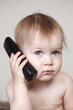 Photo: baby talking on phone baby talking on phone