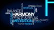 Harmony positve thinking attitude meditation tag cloud video