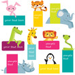 Set of animal labels, vector illustration