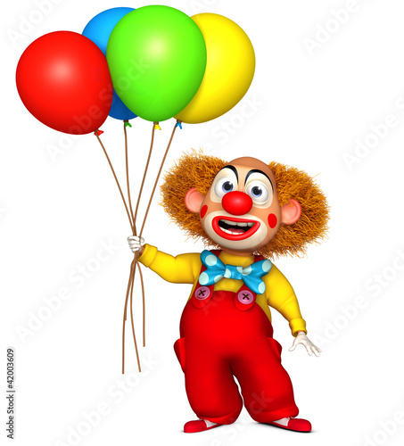 Illustration: clown holding balloon clown holding balloon