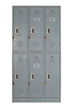 old grey metal locker used in gyms or pool-front