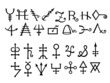 Vektor: Medieval Alchemical Signs of Grimoire Magic Book Medieval Alchemical Signs of Grimoire Magic Book