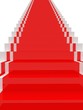 Stairs with red carpet.