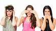 Photo: See no evil, hear no evil, speak no evil - three wise girls See no evil, hear no evil, speak no evil - three wise girls