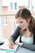 Photo: Female student studying Female student studying