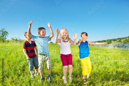 Photo: Kids group on a summer day Kids group on a summer day