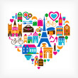 Pars love - vector illustration with set of icons