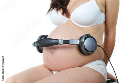 Photo: Future baby listens to music Future baby listens to music