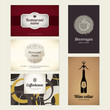Set of 5 detailed business cards. For cafe and restaurant
