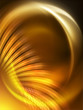 Gold fractal waves on black background