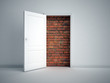 Brick wall blocking the doorway