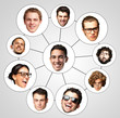 people faces, connection and organization