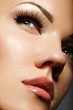 Portrait of  young woman with long eyelashes. High quality image