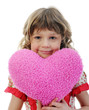 Foto: Little girl holding heart Little girl holding heart