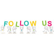 Vektor: Geschäftsleute, Buchstaben, FOLLOW US Geschäftsleute, Buchstaben, FOLLOW US