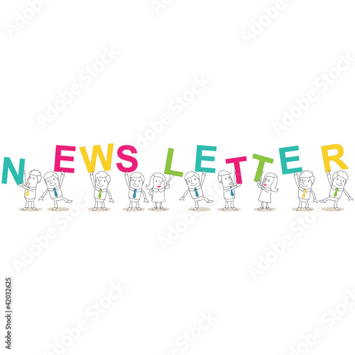 Vector: Geschäftsleute, Buchstaben, NEWSLETTER Geschäftsleute, Buchstaben, NEWSLETTER