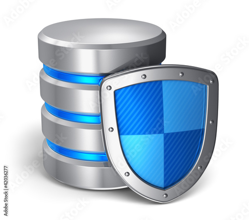 Illustration: Database and computer data security concept Database and computer data security concept