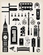 London city street icon set