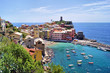 View over the Cinque Terre village of Vernazza, Italy