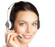 Photo: Support phone operator in headset, isolated Support phone operator in headset, isolated