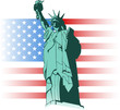 Statue of Liberty and US flag
