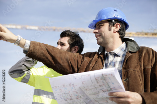 Photo: Architect on construciton site Architect on construciton site