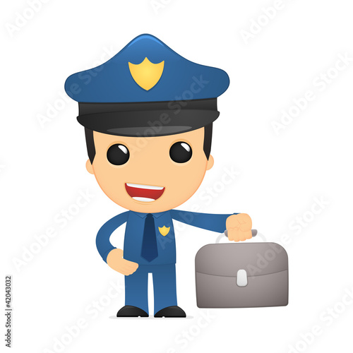 Vektor: funny cartoon policeman funny cartoon policeman
