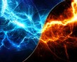 Fire and ice abstract fractal lightning