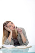 Pensive female student