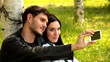 Couple take a picture together