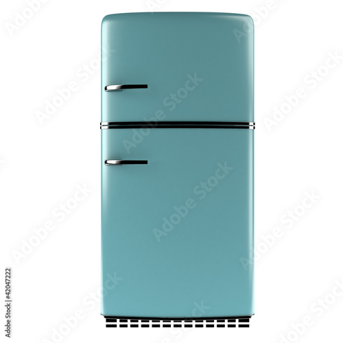 Illustration: Retro fridge front view Retro fridge front view