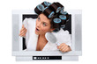 Woman with curlers