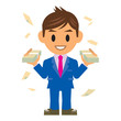 ビジネスマン イラスト 儲かる お金