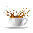 Vektor: Cup of coffee with splash Cup of coffee with splash
