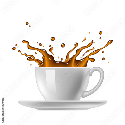 Vettoriale: Cup of coffee with splash Cup of coffee with splash