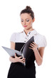 Standing businesswoman