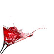 Photo: Red cocktail with splash isolated on white Red cocktail with splash isolated on white