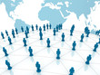 Illustration: Social network concept on world globe map Social network concept on world globe map