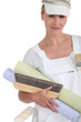Woman with wallpaper