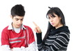 Strict parenting angry mother with teenage son
