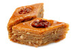Photo: Oriental sweets baklava on a white background Oriental sweets baklava on a white background