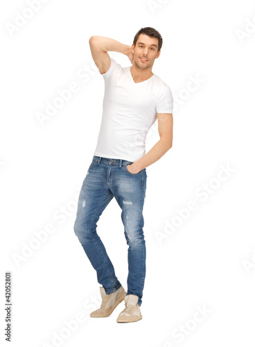 Foto: handsome man in white shirt handsome man in white shirt