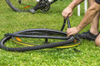 Defekter Fahrradschlauch